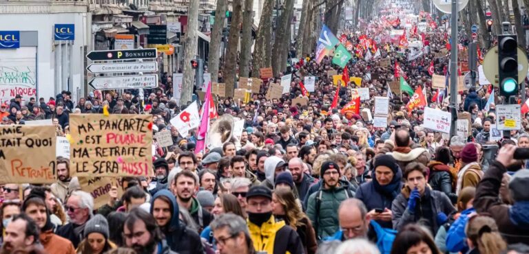 Large protest in Lyon, France